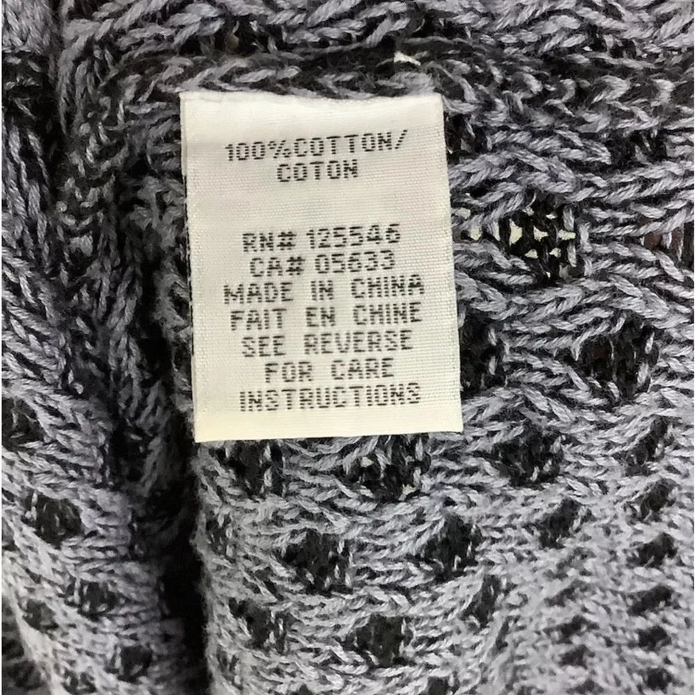 Habitat Sz XS Waffle Knit Pullover Sweater Blue 100% Cotton Mock Neck - Picture 6 of 6